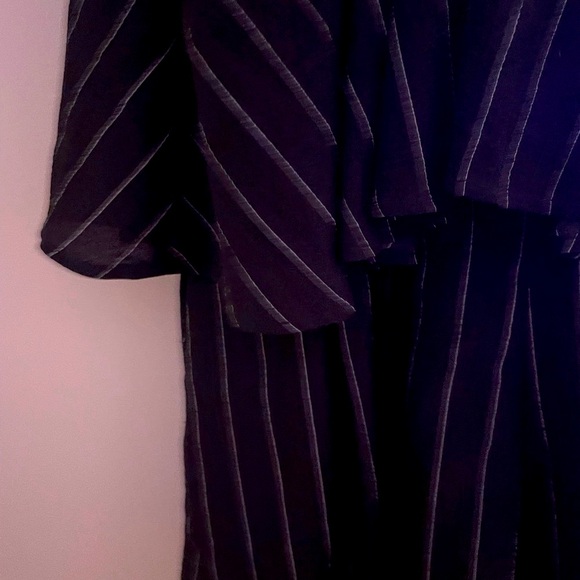 Black Pinstripe Sleeveless Jumpsuit - Picture 6 of 8